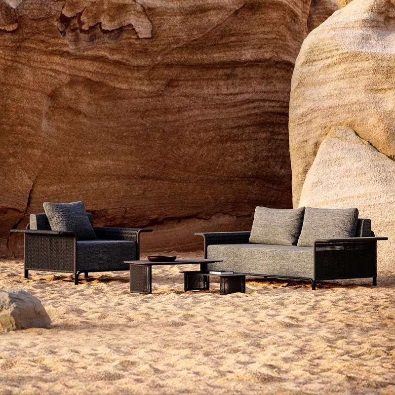 Sofá de ratán al aire libre patio Villa B & B sofá vacío piso al aire libre muebles de diseño Silla de ratán jardín