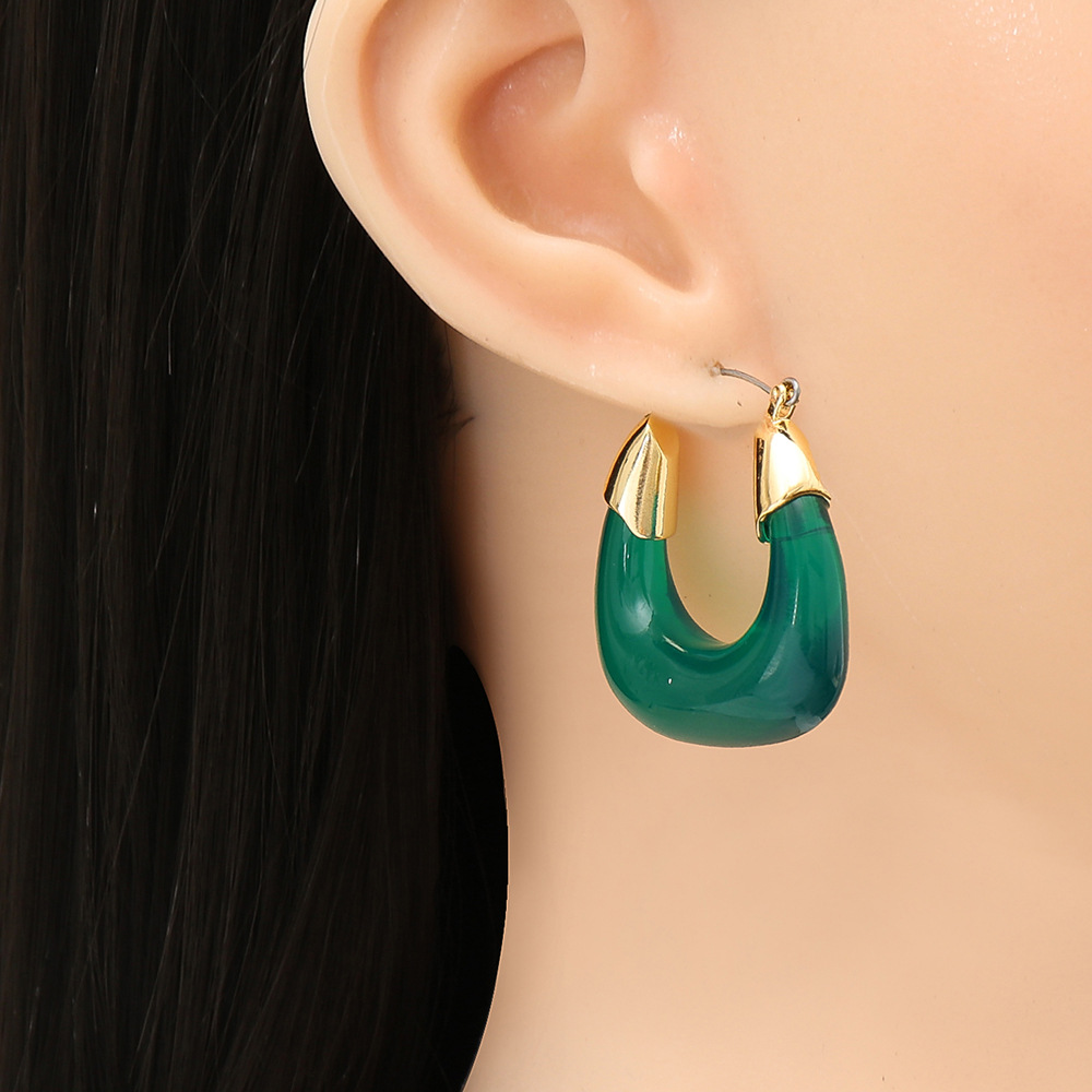 Exaggerated Transparent Resin U-shaped Earrings display picture 21