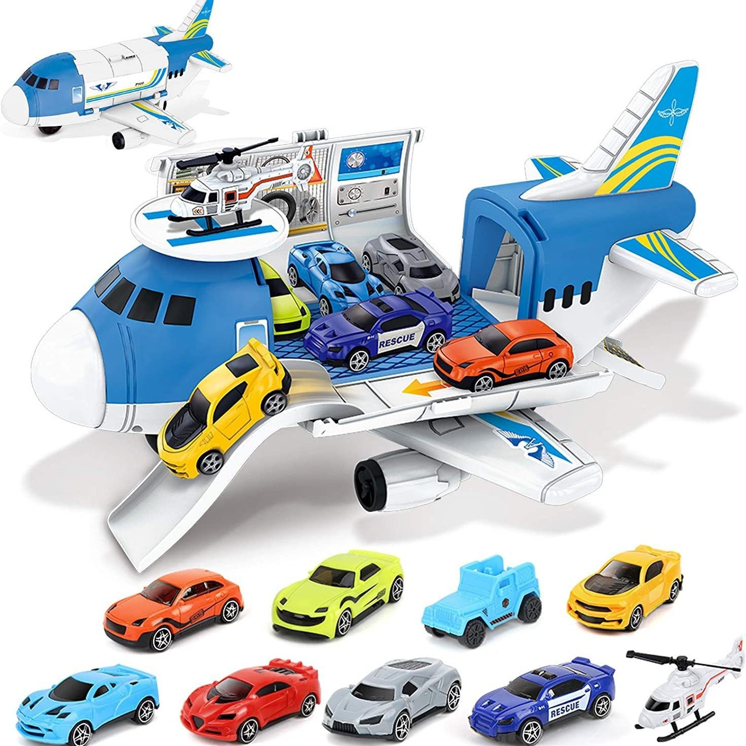 Cross-border storage detachable aircraft aviation boy vehicle model inertial vehicle conveyor suit children's toys