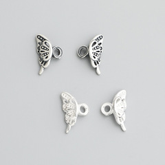 s925純銀復古泰銀蝴蝶翅膀隔珠DIY串珠手鍊珍珠項鍊散珠飾品配件