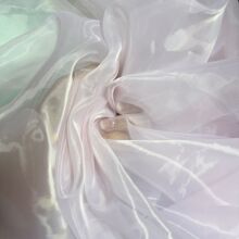 裸色欧根纱液态透明背景布料水光蓬蓬裙子洛丽塔汉服装设计师面料