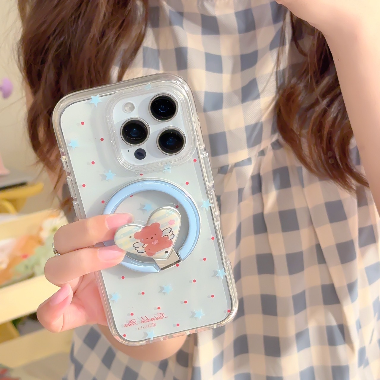 Estrellas de punto de onda de nicho para iPhone16 funda para teléfono móvil 15ProMax soporte magnético 14Pro pareja 16Pro