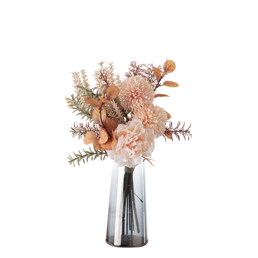 Peach Blossom Dandelion Peony Souvenir Artificial Flower Design Wedding Bouquet Wall Decoration Wall Hanging CF01220_voghion.com
