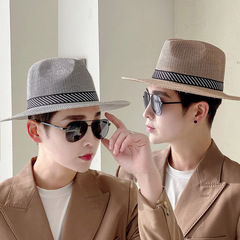 Men's straw sun hat, outdoor sun hat, fishing hat, fashion casual cool hat, beach casual breathable hat