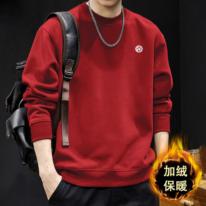 América suéter de cuello redondo hombre suelto primavera y otoño nuevo peso pesado chaqueta de manga larga chaqueta de pareja de alta calidad