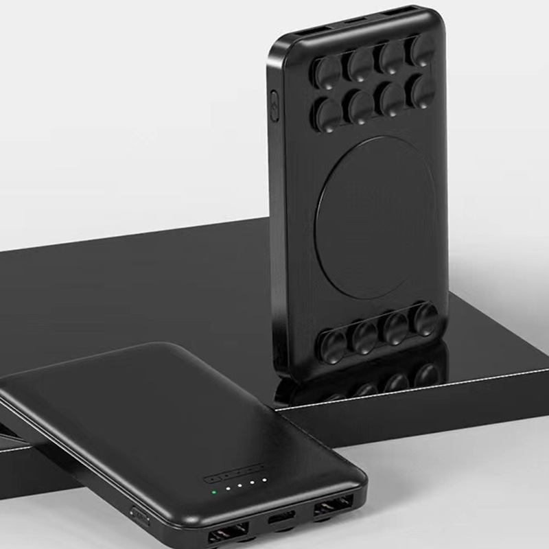 Mini compacto conveniente con energía portátil viaje al aire libre ventosa de teléfono móvil carga compartida inalámbrica puesta en marcha tres