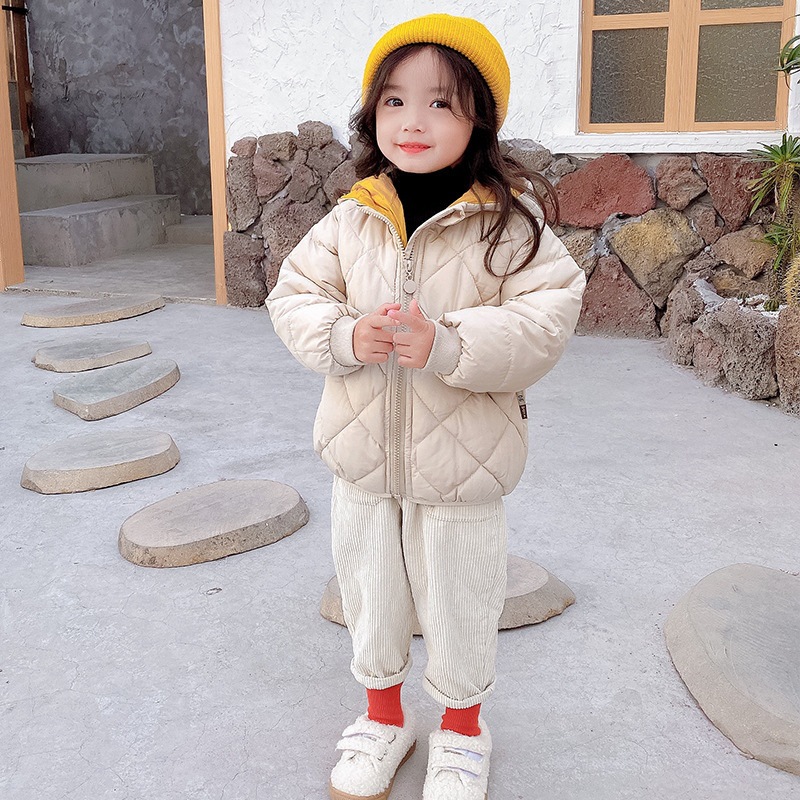 Abrigo acolchado de algodón para niños de otoño e invierno para niños y niñas Abrigo con capucha engrosada forrado de vellón estilo coreano Abrigo acolchado de algodón para niños corto