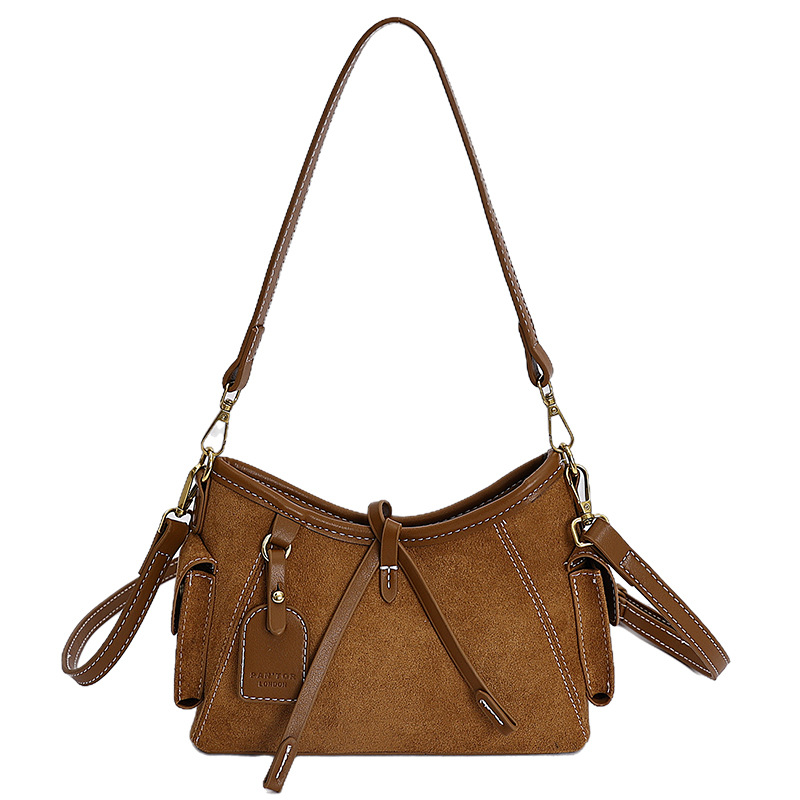 Este año, la moda de piel de ciervo retro hombro bolso de brazo para mujeres 2025, nuevo bolso de alta calidad de moda transfronterizo