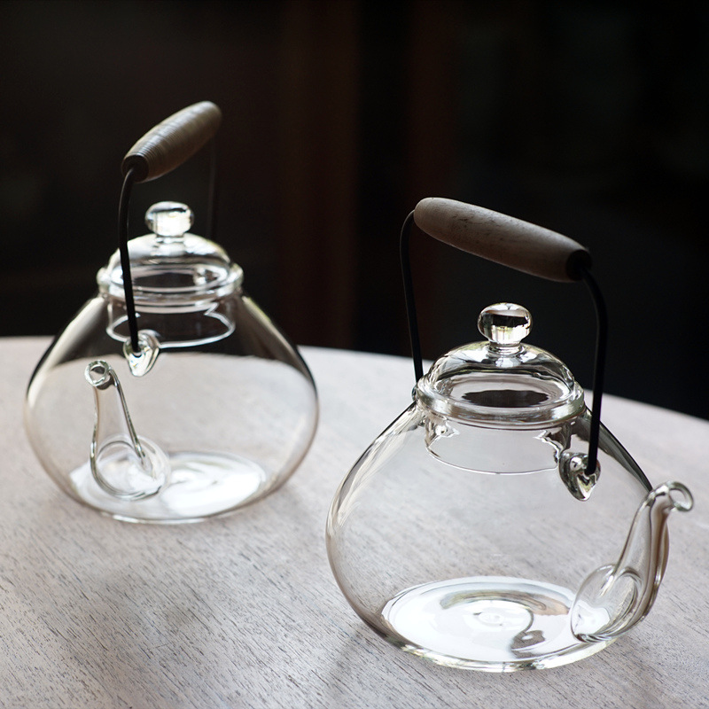 日式吹制提梁壶 高硼硅玻璃煮茶壶煮水壶电陶炉可以用|ru