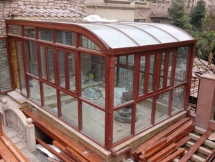 Llsun Room Terrace Aluminum Alloy Outdoor Outdoor Steel Structure New Chinese Style Pavilion Grape Rack Sun Rain Canopy Glass