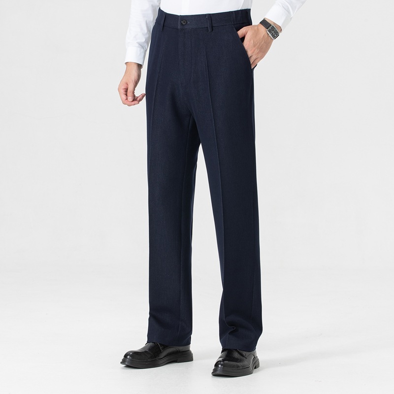 轻奢男款牛仔裤垂感宽松休闲裤商务休闲裤职业正装桑蚕丝总裁西裤