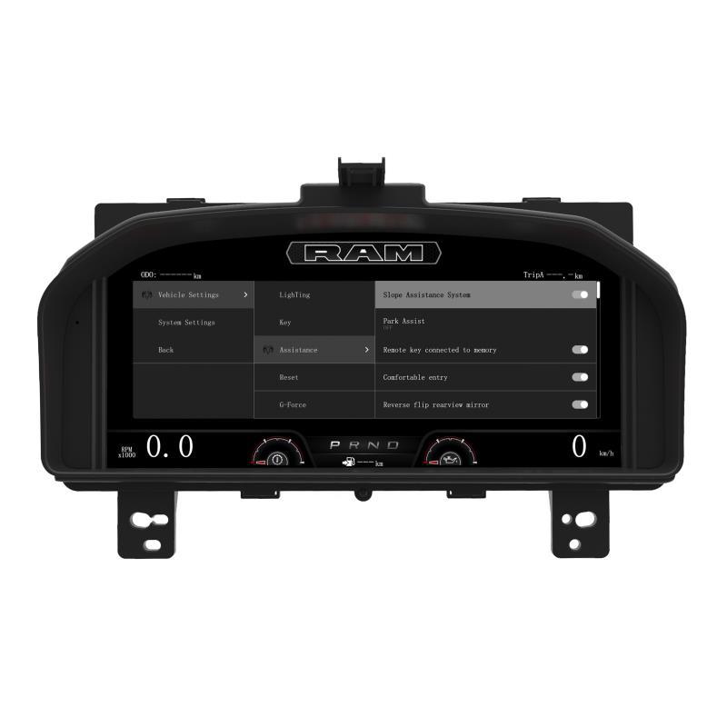 Dodge Ram Ram 1500/2500/3500 08-12 Models Dedicated Full Lcd Instrument Panel with Off-Road Incline Angle Display