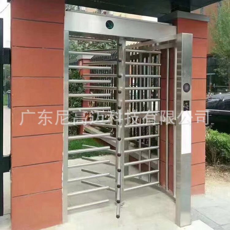 不锈钢半自动智能辊闸小区人脸识别刷卡全高旋转门封闭式十字转闸