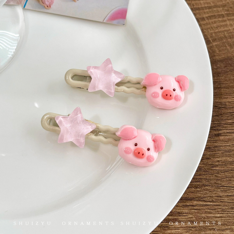 Flores rosadas pinzas de cabello 2025 nueva dulce frente lateral de la mujer frange pinzas de cabello rotas lindas pinzas de boca de pato sin marcas