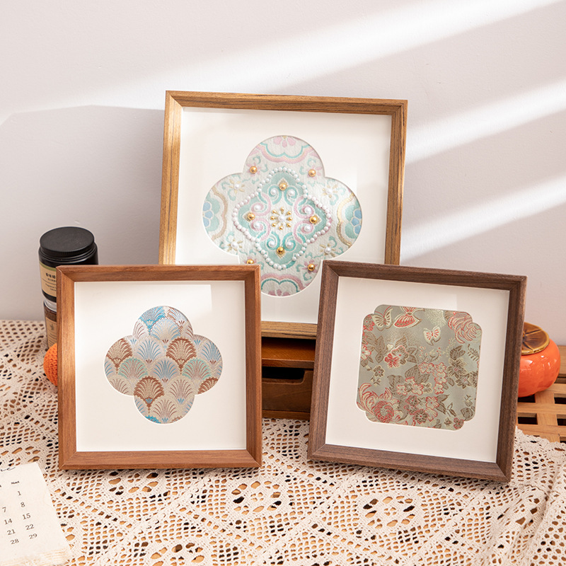 Picture Frame Empty Frame Mounting Chinese Style Photo Frame Table Decoration Painting Song Brocade Material Package Pearl Handmade Dit Salon Event Picture Frame Empty Frame Mounting Chinese Style Photo Frame Table Decoration Painting Song Brocade Material Package Pearl Handmade Dit Salon Event
