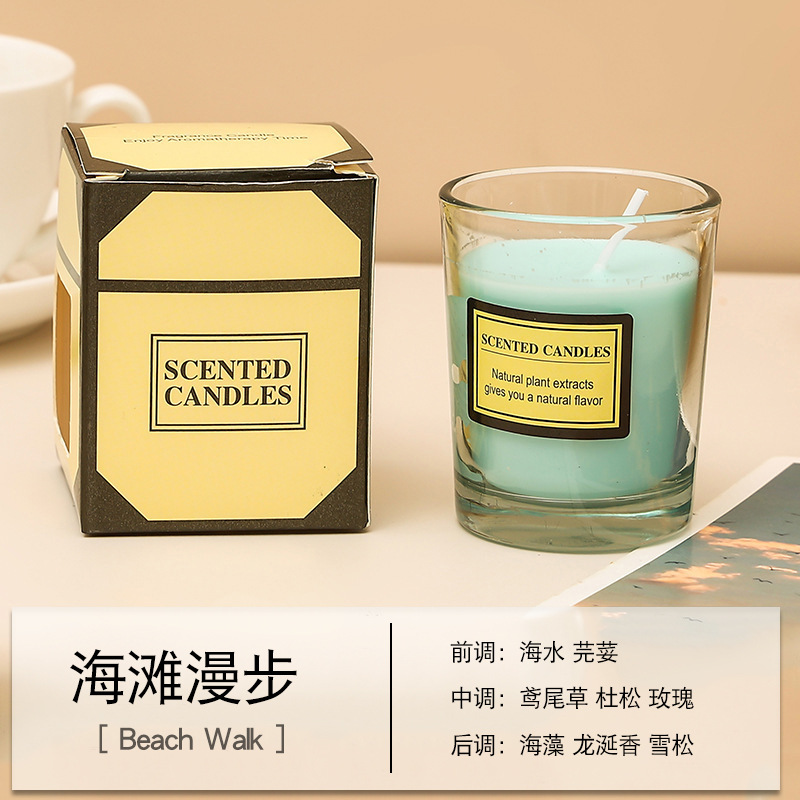 Vela aromática de cera vegetal hecha a mano en vaso de vidrio, regalo creativo para dropshipping transfronterizo, adorno para el hogar.