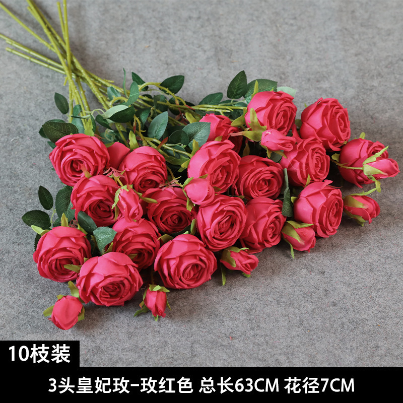 玫红色仿真花婚礼婚庆场地场景布置道具装饰花艺花材花束假花批发|undefined