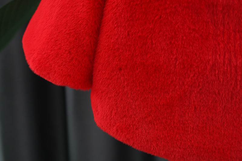 Autumn and winter new children's clothing solid color rabbit with black bow fur lapel, girls' shawl_voghion.com