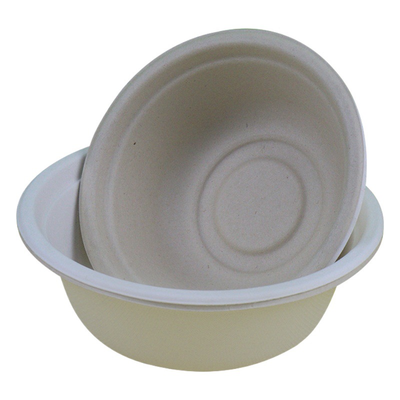 Cuenco de papel desechable biodegradable engrosado hogar al aire libre picnic barbacoa olla caliente redonda salsa tazón de pulpa de papel al por mayor