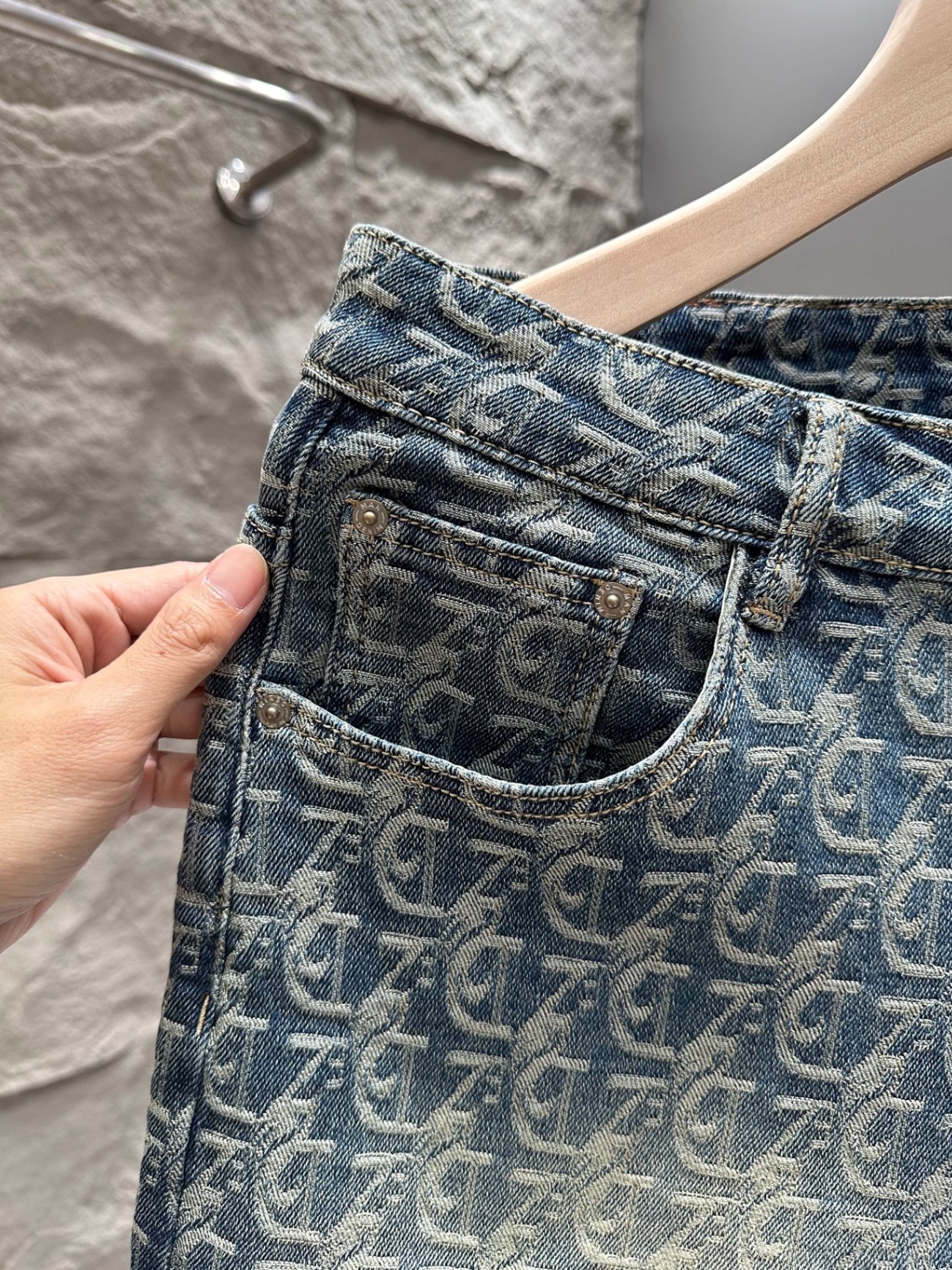 Men's Retro Jacquard Denim Shorts Summer Design Washed Five Point High Street Cool Stylish Athletic Pants_mkmklike.com