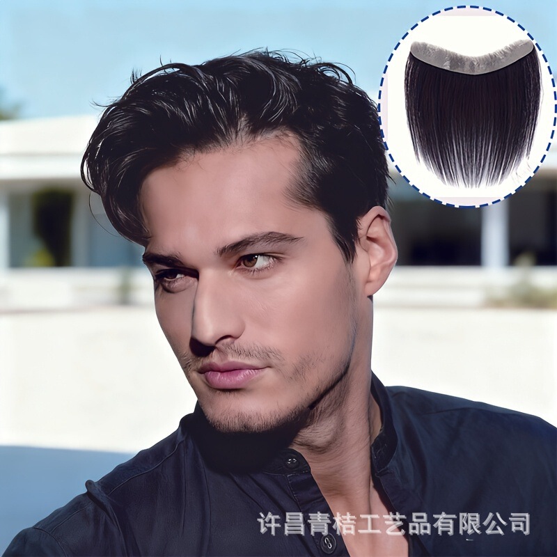 Human Hairline Wig for Men, Real Hairline Hairpiece, Biological Scalp Front Hairpiece, Cross-Border Human Hairline Wig for Men, Real Hairline Hairpiece, Biological Scalp Front Hairpiece, Cross-Border