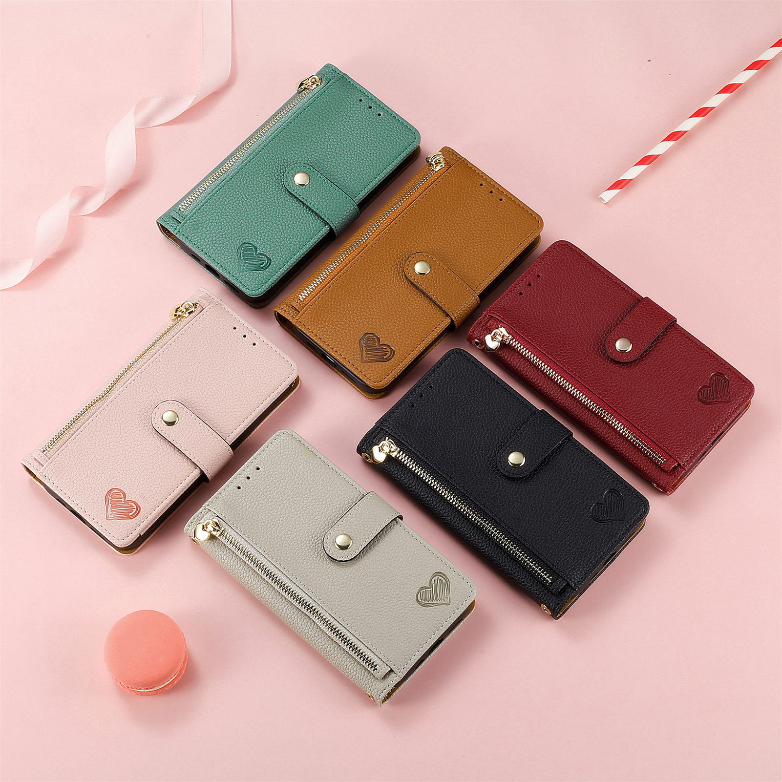 Modern Style Solid Color Pu Leather  Phone Cases display picture 1