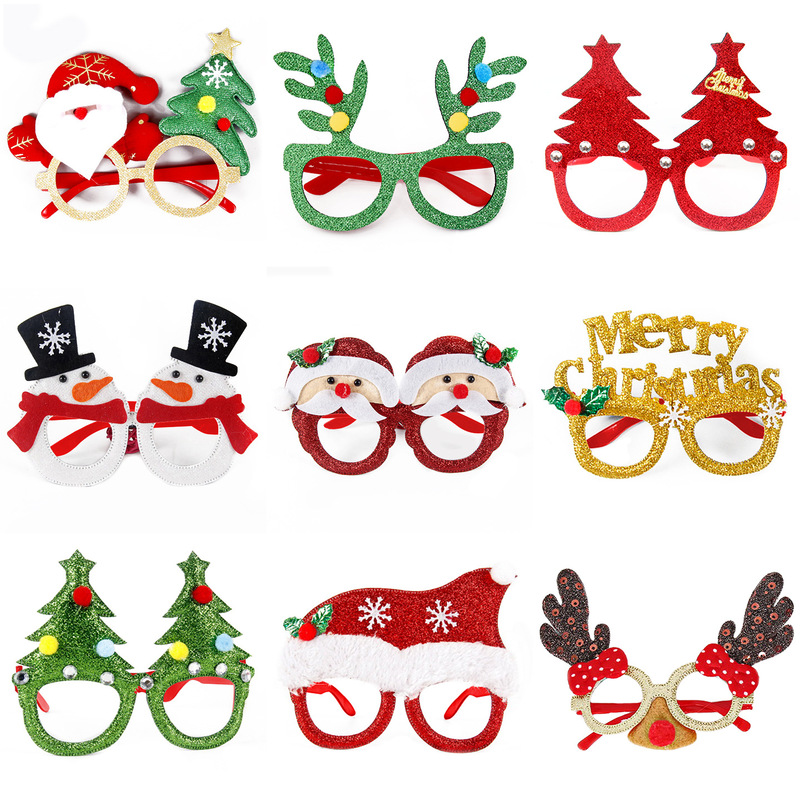 Cross-Border Popular Christmas Decorations Glasses for Adults and Children Christmas Gifts Holiday Supplies Party Glasses Frames Wholesale