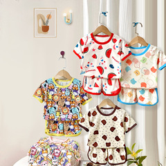 Children's Set Ice Silk Short-Sleeve Shorts Summer Boys and Girls Cartoon Casual Quick-Dry T-Shirt Two-Piece Set Wholesale