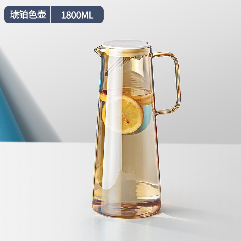 Estilo nórdico botella de agua fría olla de jugo de hogar taza de agua fría olla de vidrio de borosilicato botella de agua fría taza de agua fría traje Generación de pelo