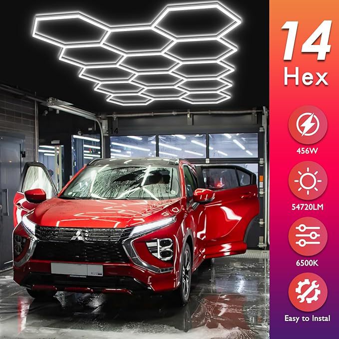 Garage Led Honeycomb Light, Wide Voltage 110-240V, Hexagonal Splicing Car Wash Light, Zhongshan Lighting Fixtures, Ce Certification Support Garage Led Honeycomb Light, Wide Voltage 110-240V, Hexagonal Splicing Car Wash Light, Zhongshan Lighting Fixtures, Ce Certification Support