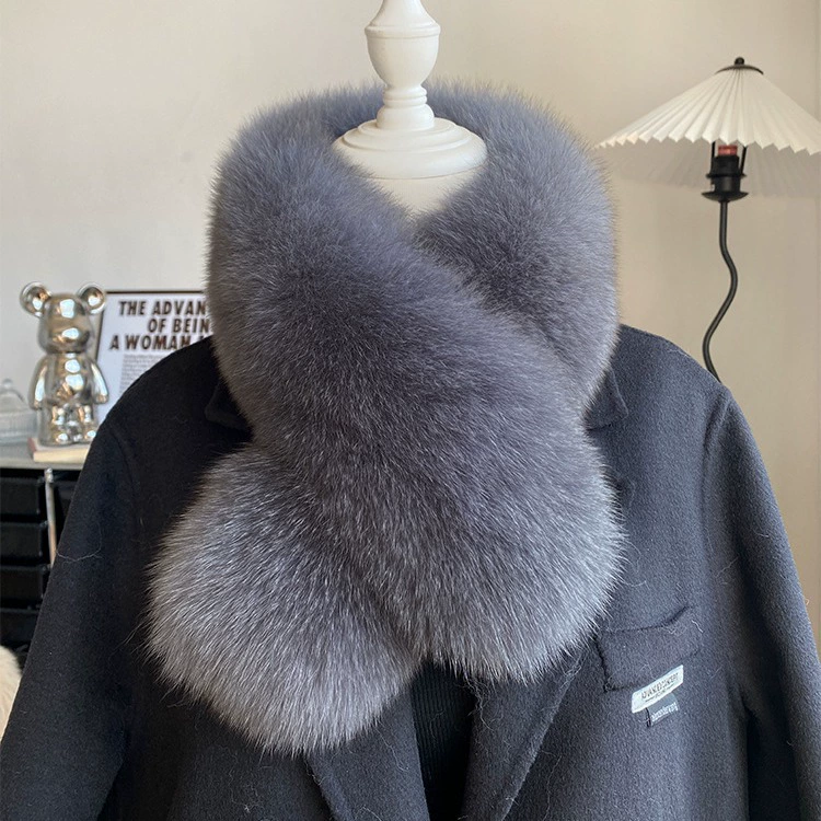 Winter scarf, keep warm double-sided collar, Korean style, genuine leather