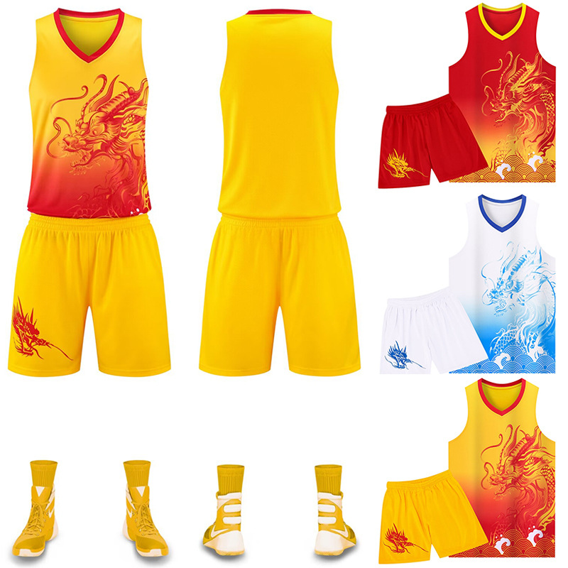 New Dragon Boat Suit Dragon Boat Festival Dragon Boat Team Suit Dragon Pattern Basketball Suit suit Men's Vest Dragon Boat Race Training Suit