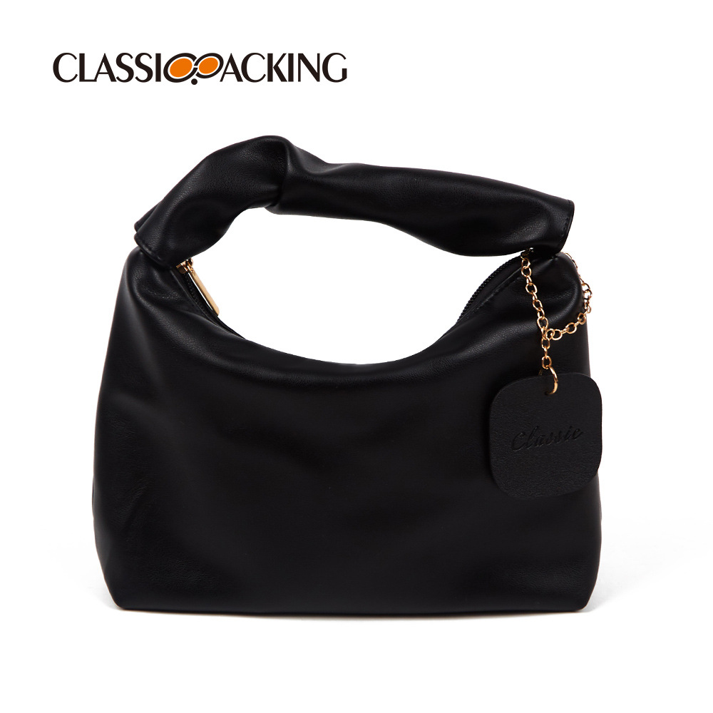 Bolso al por mayor de la fábrica bolso de cercanías simple de moda todo partido mango plisado Bolso pequeño con logotipo impreso