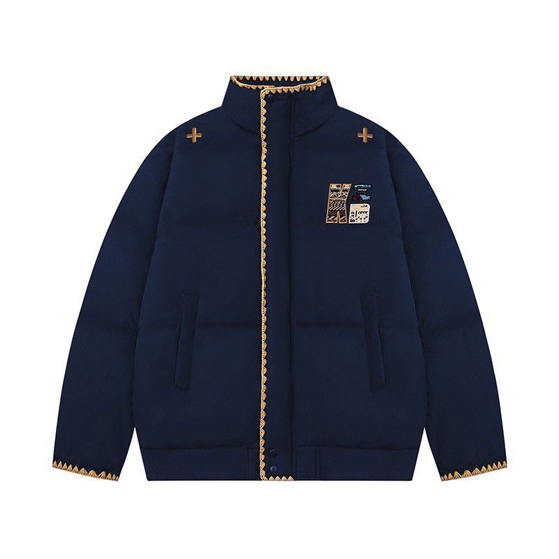 Guochao retro bordado ropa de algodón mujer invierno 2025 nuevo engrosado calentamiento suelto ropa de algodón pan abrigo de mujer