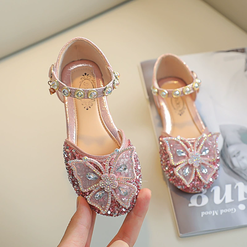 Sandals, children's cute shoes from pearl with butterfly