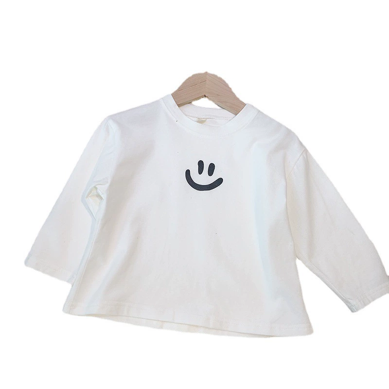 Нижняя рубашка с длинными рукавами для девочек 2021 весенняя одежда новая детская хлопковая куртка для девочек дикая свободная футболка
