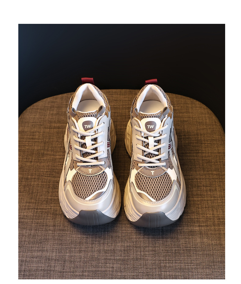 Giày sneaker nữ đế dày tăng chiều cao phong cách retro, gót 8 cm — Màu thẻ chi tiết 19