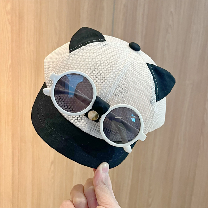 Sombrero de bebé verano gorras de béisbol de gato de malla fina para hombres y mujeres gorras para el sol del tesoro gorras de visera para bebés con gafas de sol