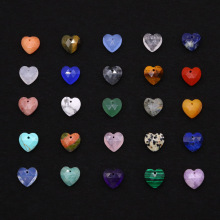 天然石蛋白石坠子13mm切面心形孔雀石吊坠 手作DIY项链饰品配件