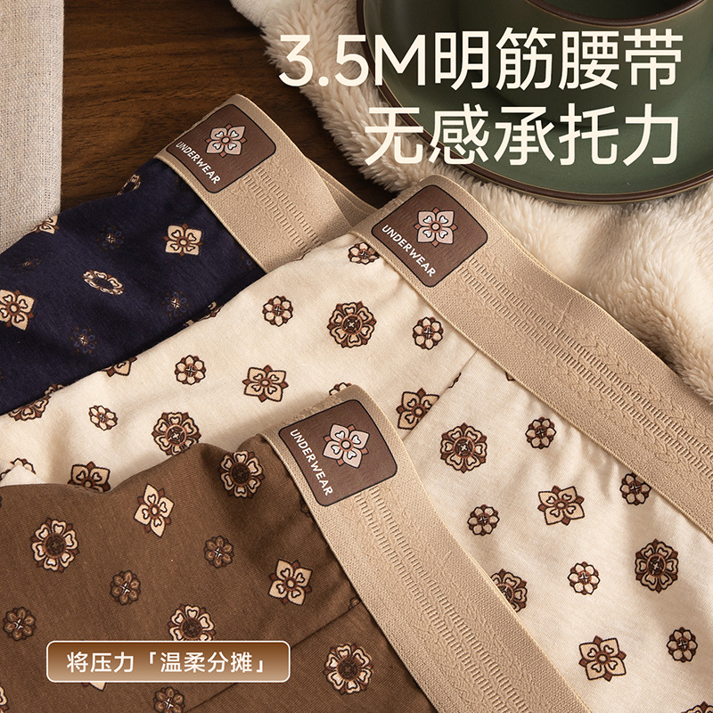 Otoño y invierno nuevas pantalones interiores de hombre impresión de algodón transpirable 10A cómodas pantalones deportivos de ángulo plano