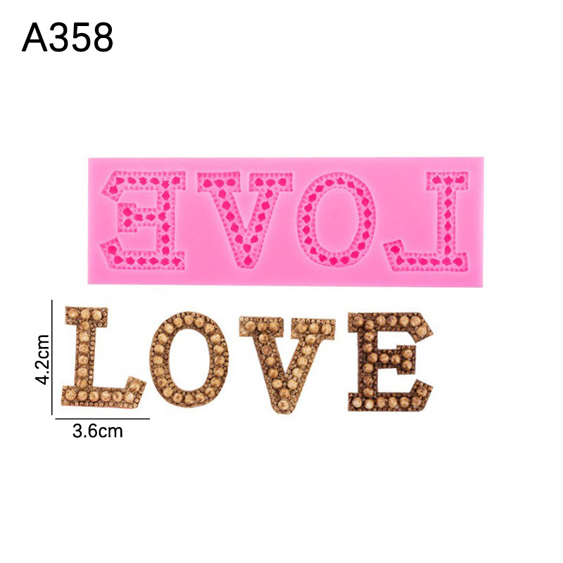 Día de San Valentín 520 cartas amor y números silicona molde pastel postre fondant chocolate decoración Accesorios