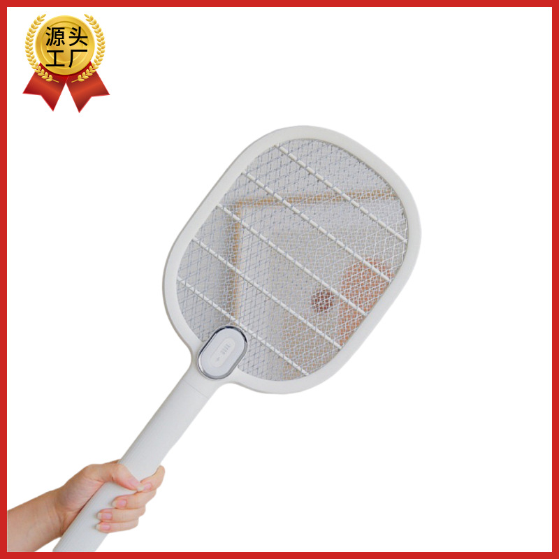 新款大功率電蚊拍充電式大網面滅蚊拍家用蒼蠅拍LED燈二合一 禮品