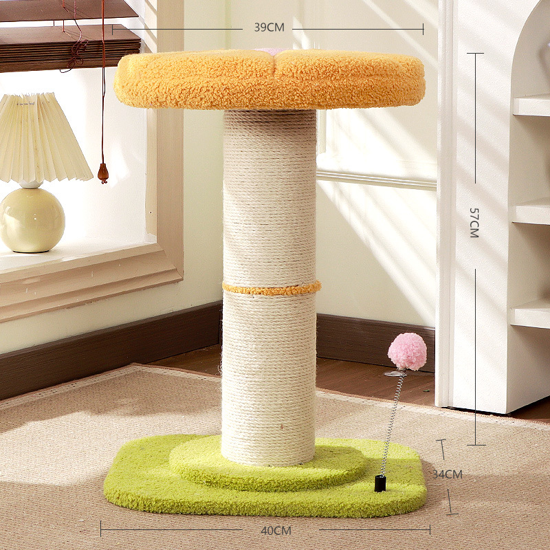 Placa de agarre para gatos resistente al desgaste y sin caspa, nido para gatos, marco de escalada para gatos, columna de garra de gato de sisal integrada, cálido en invierno, productos para gatos grandes