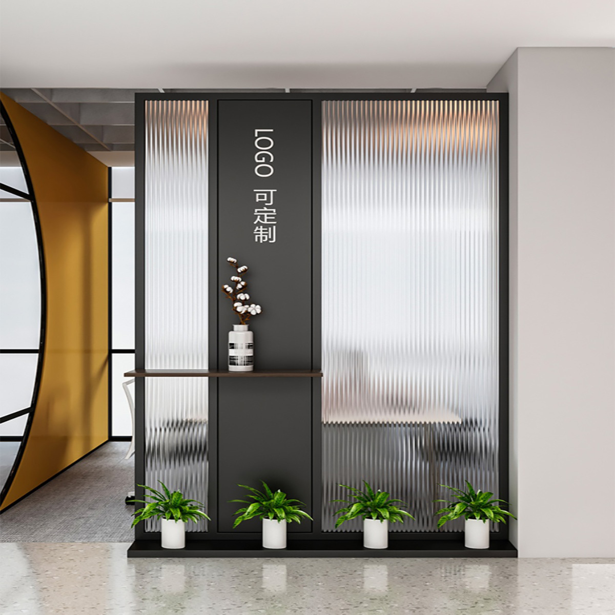 Customized Screen Partition, Simple Modern Office Entrance, Company Front Desk, Living Room, Entrance Hall, Changhong Glass Baffle Wall