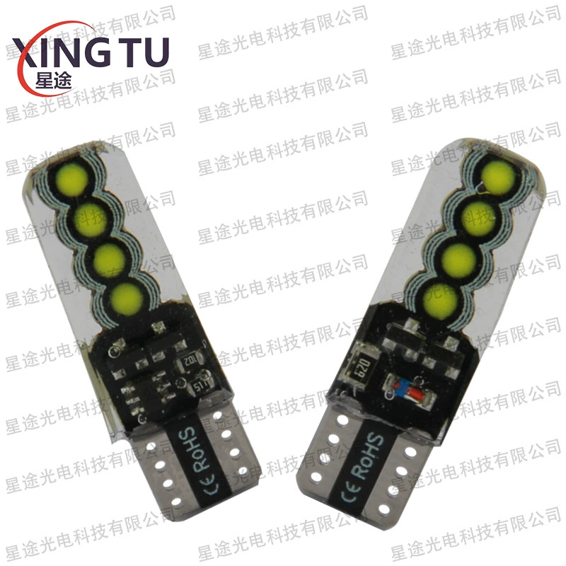 Автомобильный светодиодный индикатор ширины, струящаяся вода, вспышка T10 COB 8SMD, силиконовый маленький свет, профиль мотоцикла, дальний свет