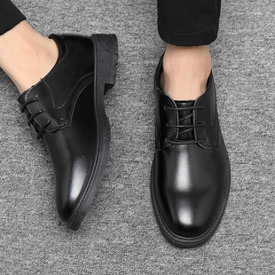 Cross-Border Suit Leather Shoes Men's Business Formal Casual British Groomsmen Soft-Soled Men's Shoes Black Breathable Groom's Wedding Shoes