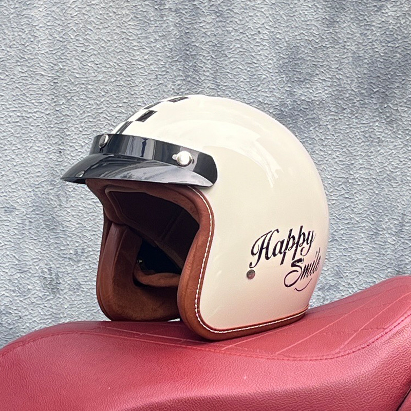 ORZ casco retro para hombres y mujeres certificado 3C motocicleta eléctrica 3/4 casco medio casco cuatro estaciones personalidad universal pareja