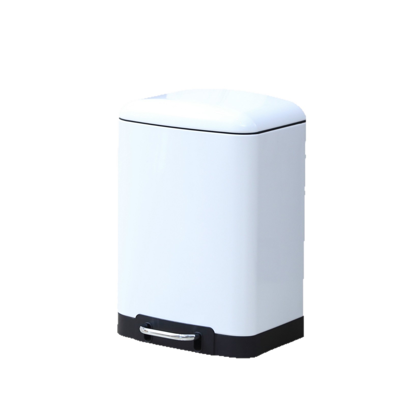 12 l weißer Edelstahl-Tretmülleimer – Küchenabfalleimer mit Fußpedal und breiter Öffnung für den Heim-, Büro- und gewerblichen Gebrauch (Brot-Design)_voghion.com