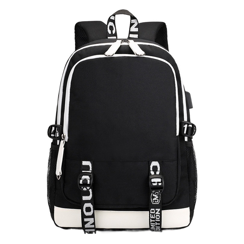 Cross-Border New Oxford Cloth Backpack USB Charging School Bag for College Students, Men's and Women's Casual Fashion Backpack