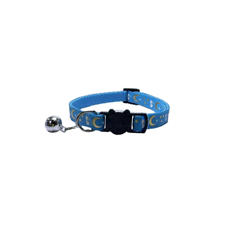 Mascotas estampado lunar estrellas collar gato collar de seguridad nocturna separado collar gato collar mascotas al por mayor